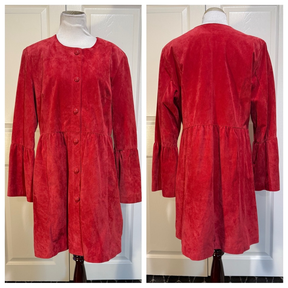 Suede! DGH Diane Goes Hollywood Coat/Dress Red Suede